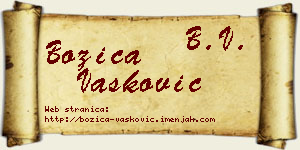 Božica Vasković vizit kartica